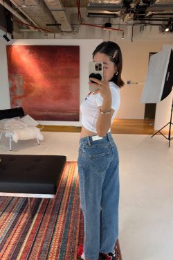 Classic American Low Waist Slim Straight Fit Butt-Hugging Jeans in ICVIBE Cone Fabric - Trendy Y2K Style Denim