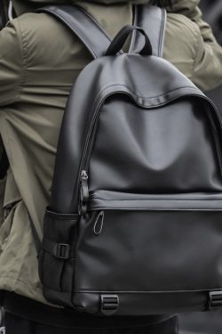 Classic Men's Leather Laptop Backpack - Large Capacity Casual College Book Bag