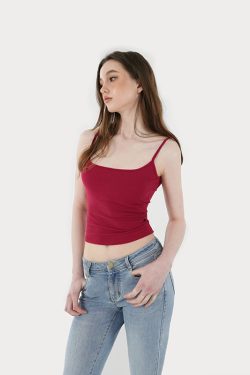 Classic Padded Strap Tank Top with Double-Layer Design for Slim Fit and Side Breast Coverage - Perfect for Y2K and Everyday Style