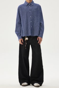 Classic Raw Denim Washed Wide-Leg Jeans for Men – Loose Fit Casual Versatile Long Pants for Spring and Summer Fashion