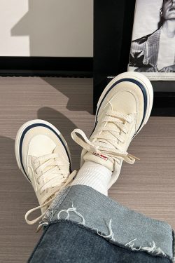 Classic Retro Thick-Soled Canvas Shoes for Women - Versatile Unisex Spring Footwear in White