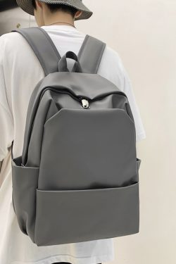 Classic Solid Color Water-Resistant Backpack for Women, High-End Versatile Large-Capacity Student Bag, Trendy Everyday Style