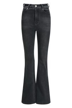 Classic Washed High-Waisted Flared Jeans for Women - Vintage 90s Style, Trendy Casual Denim Trousers