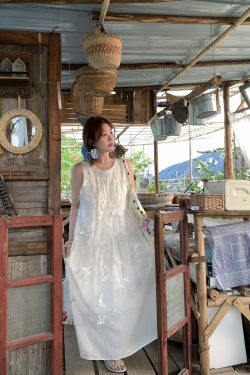 Cloud Flower Butterfly Retro Sheer Mesh Cover Dress - Women's Summer Loose A-Line Long Dress in Vintage Style