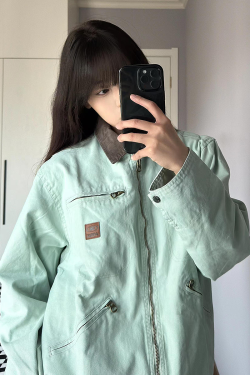 Coffee-Colored Women's Loose Straight-Leg Cargo Pants with Draping - American High Street Casual Floor-Length Style