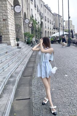 College Style Lapel Shawl Dress - New Arrival Internet Celebrity Fashion, Trendy 90s Inspired Look