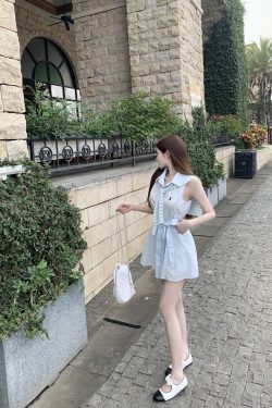 College Style Lapel Shawl Dress - New Arrival Internet Celebrity Fashion, Trendy 90s Inspired Look