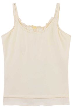 Color-Block Fake Two-Piece Vest for Women with Chest Pads, Summer Ruffled Edge Slim-Fit Camisole Top, Sweet Casual Style