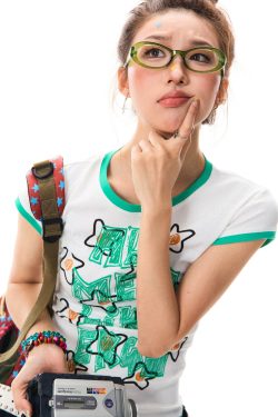 Color Block Graffiti Short Sleeve T-Shirt for Women - Summer Casual Versatile Top, Y2K Aesthetic