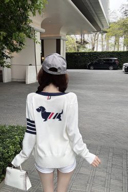 Color-Block Knitted Cardigan - Versatile College Jacket in 90s Style for Trendy Casual Wear