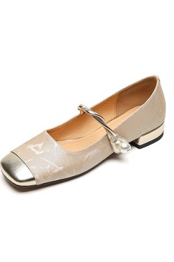 Color-Block Low-Heel Mary Jane Shoes for Women, Spring/Summer 2025 Square-Toe Chunky Heel in Large Sizes, Trendy Fashion Footwear