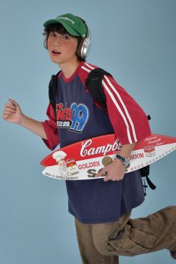 Color-Block Retro Sports Short Sleeve T-Shirt for Summer - Loose Fit Distressed Double Stripe Trendy Style