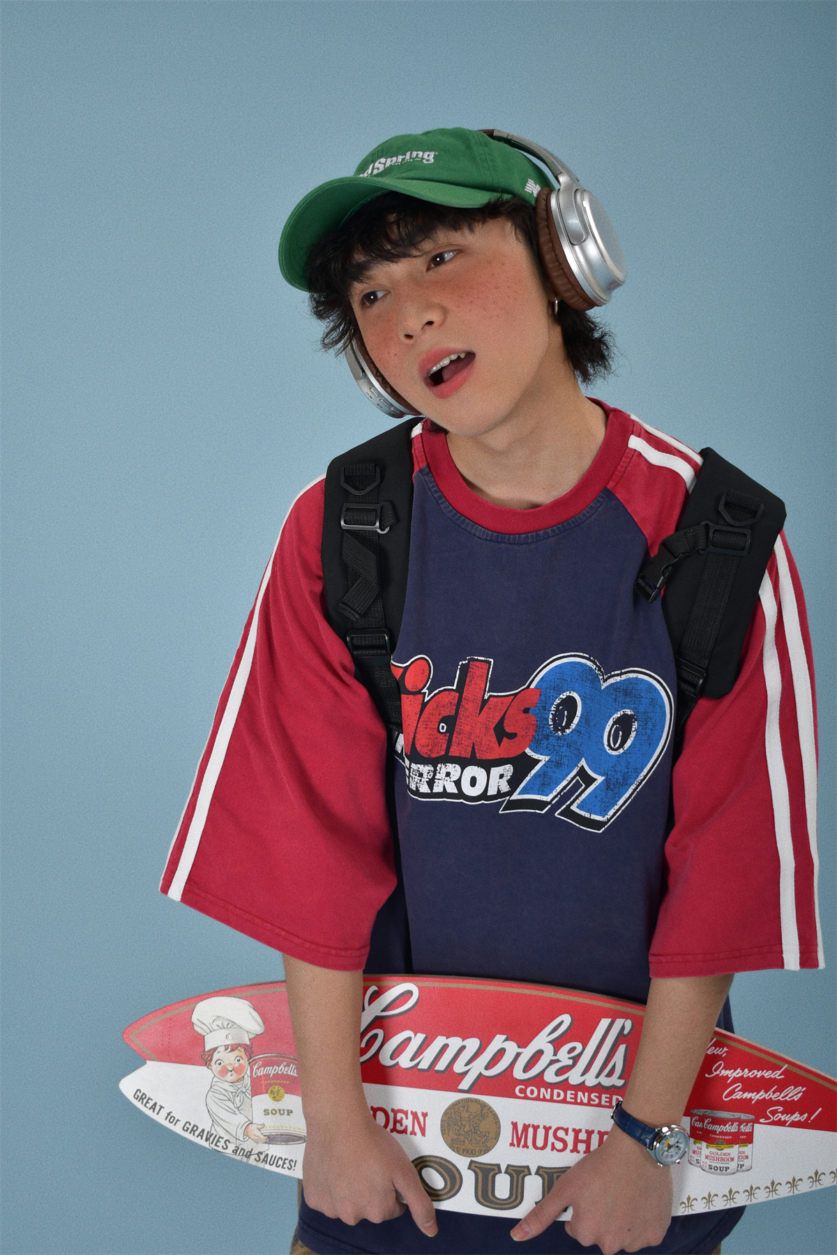 Color-Block Retro Sports Short Sleeve T-Shirt for Summer - Loose Fit Distressed Double Stripe Trendy Style