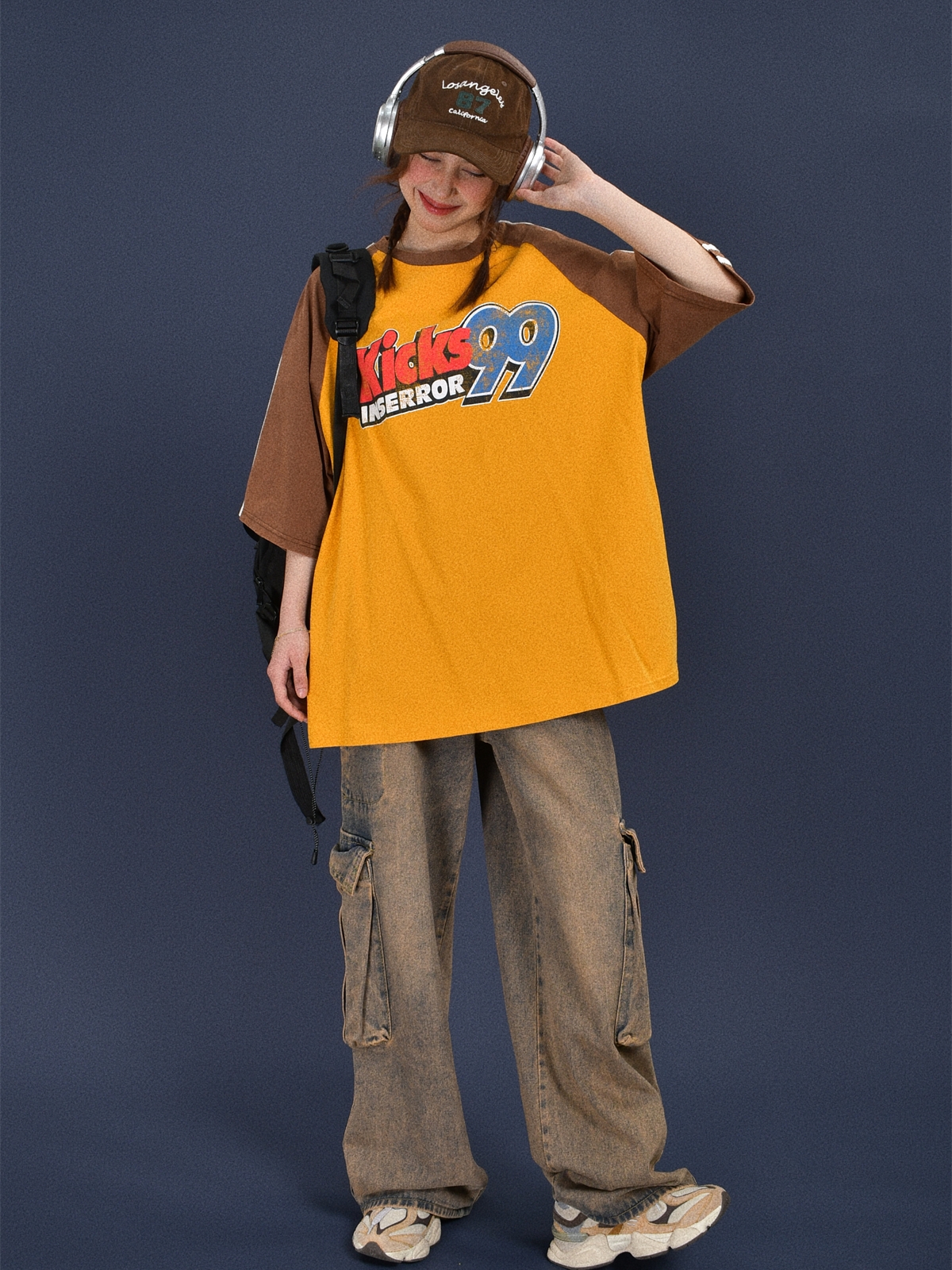 Color-Block Retro Sports Short Sleeve T-Shirt for Summer - Loose Fit Distressed Double Stripe Trendy Style Color-Block Retro Sports Short Sleeve T-Shirt for Summer - Loose Fit Distressed Double Stripe Trendy Style