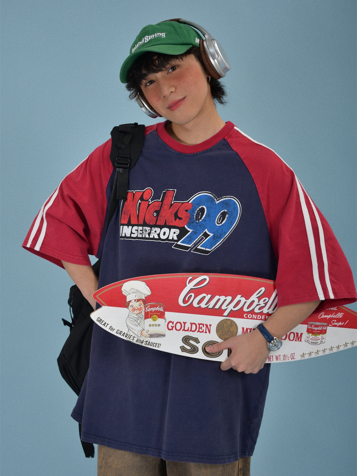 Color-Block Retro Sports Short Sleeve T-Shirt for Summer - Loose Fit Distressed Double Stripe Trendy Style Color-Block Retro Sports Short Sleeve T-Shirt for Summer - Loose Fit Distressed Double Stripe Trendy Style