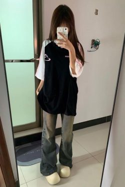 Color-Block Short Sleeve T-Shirt for Girls - Three-Stripe Raglan Design, Summer Fashion for Middle and High School Students