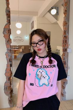 Color-Block Short Sleeve T-Shirt for Women with Shoulder Pads - Stylish Summer 2025 Blouse, Age-Reducing, Trendy Fashion Top