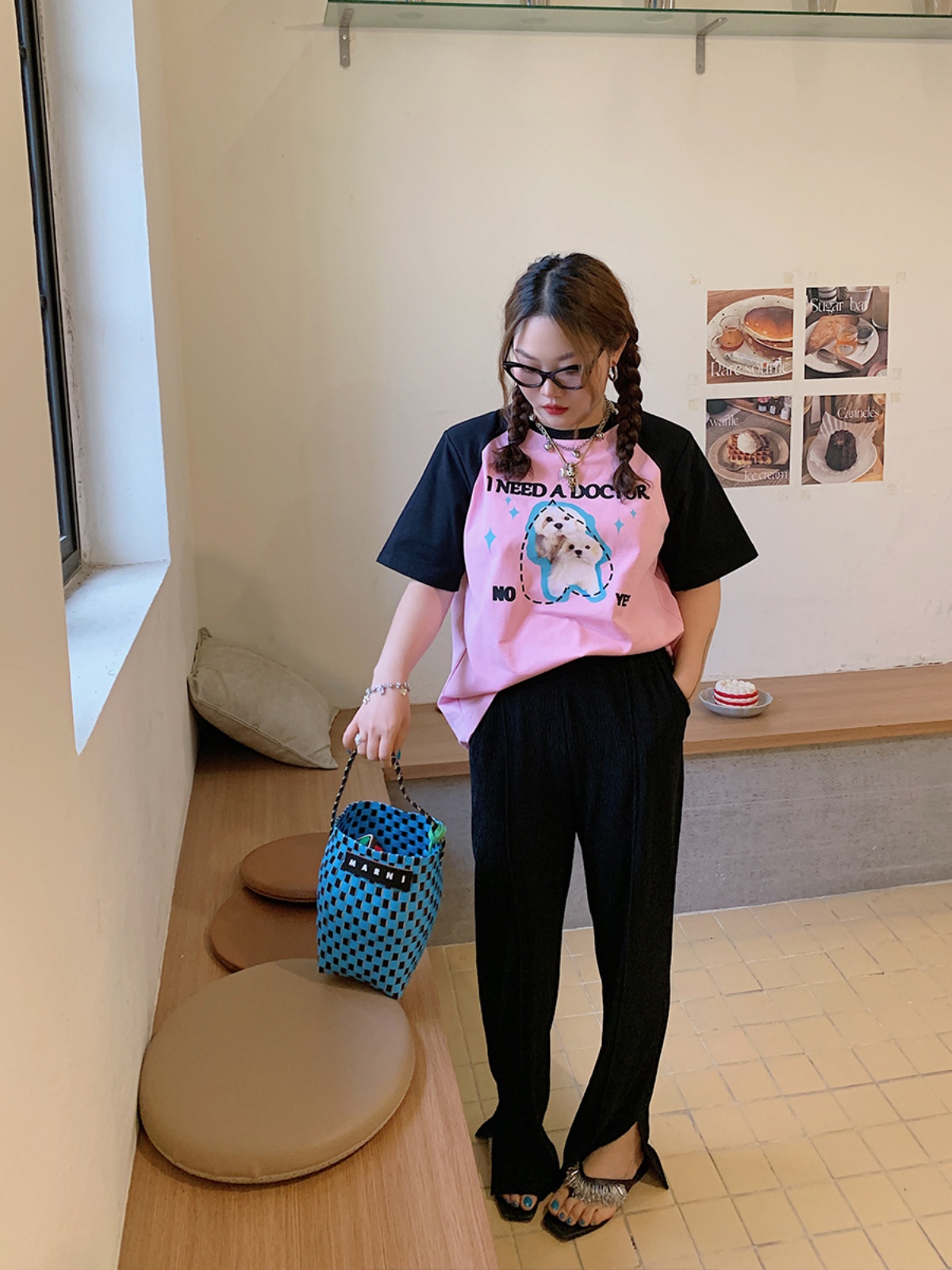 Color-Block Short Sleeve T-Shirt for Women with Shoulder Pads - Stylish Summer 2025 Blouse, Age-Reducing, Trendy Fashion Top Color-Block Short Sleeve T-Shirt for Women with Shoulder Pads - Stylish Summer 2025 Blouse, Age-Reducing, Trendy Fashion Top