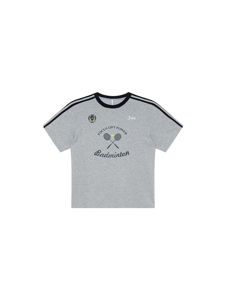 Color-Block Woven Strap Sports T-Shirt for Women - American Style Summer Top, Loose Fit, Slimming Design, Trendy Casual Wear Color-Block Woven Strap Sports T-Shirt for Women - American Style Summer Top, Loose Fit, Slimming Design, Trendy Casual Wear