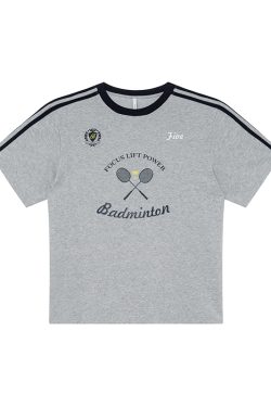 Color-Block Woven Strap Sports T-Shirt for Women - American Style Summer Top, Loose Fit, Slimming Design, Trendy Casual Wear