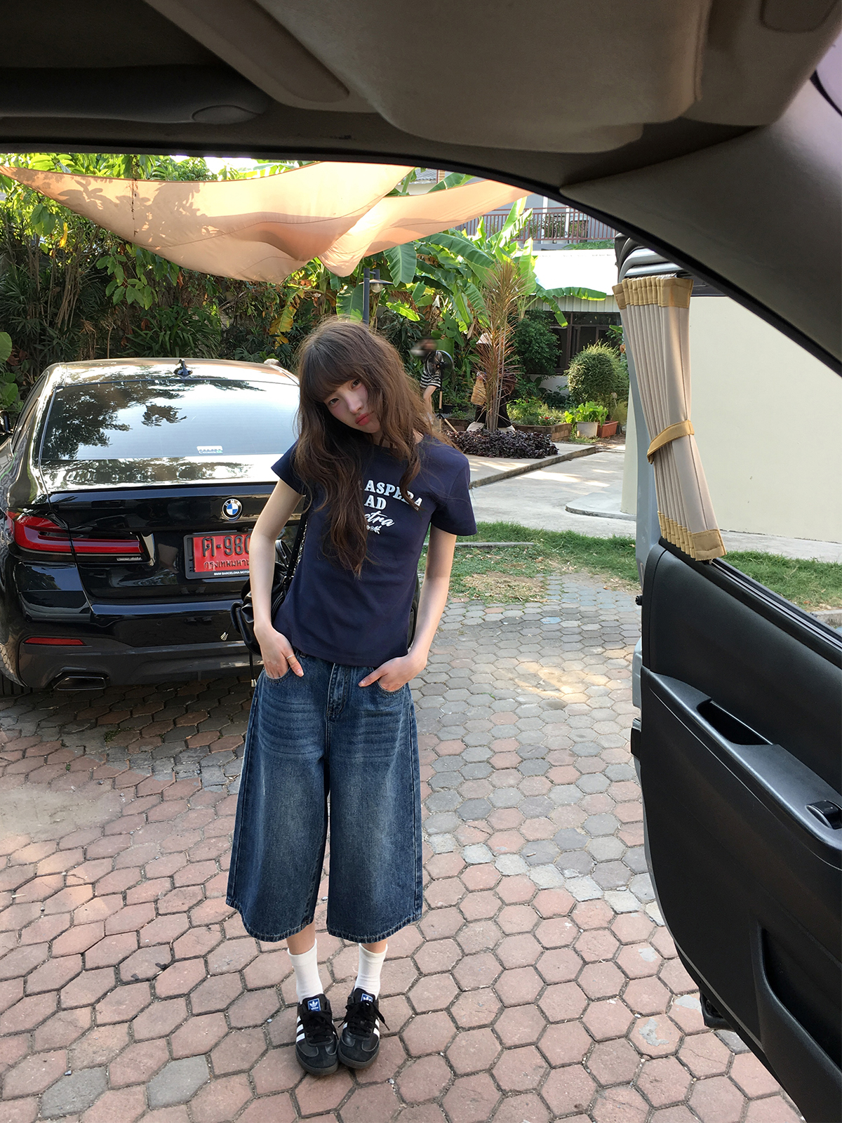 Color-Blocked Letter Printed Slim Fit Short Sleeve T-Shirt for Women - Casual Summer 2025 Round Neck Top, Trendy Everyday Wear Color-Blocked Letter Printed Slim Fit Short Sleeve T-Shirt for Women - Casual Summer 2025 Round Neck Top, Trendy Everyday Wear