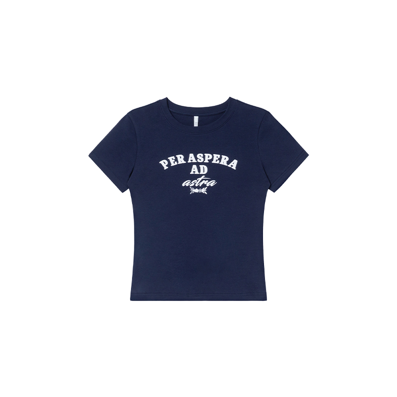 Color-Blocked Letter Printed Slim Fit Short Sleeve T-Shirt for Women - Casual Summer 2025 Round Neck Top, Trendy Everyday Wear Color-Blocked Letter Printed Slim Fit Short Sleeve T-Shirt for Women - Casual Summer 2025 Round Neck Top, Trendy Everyday Wear