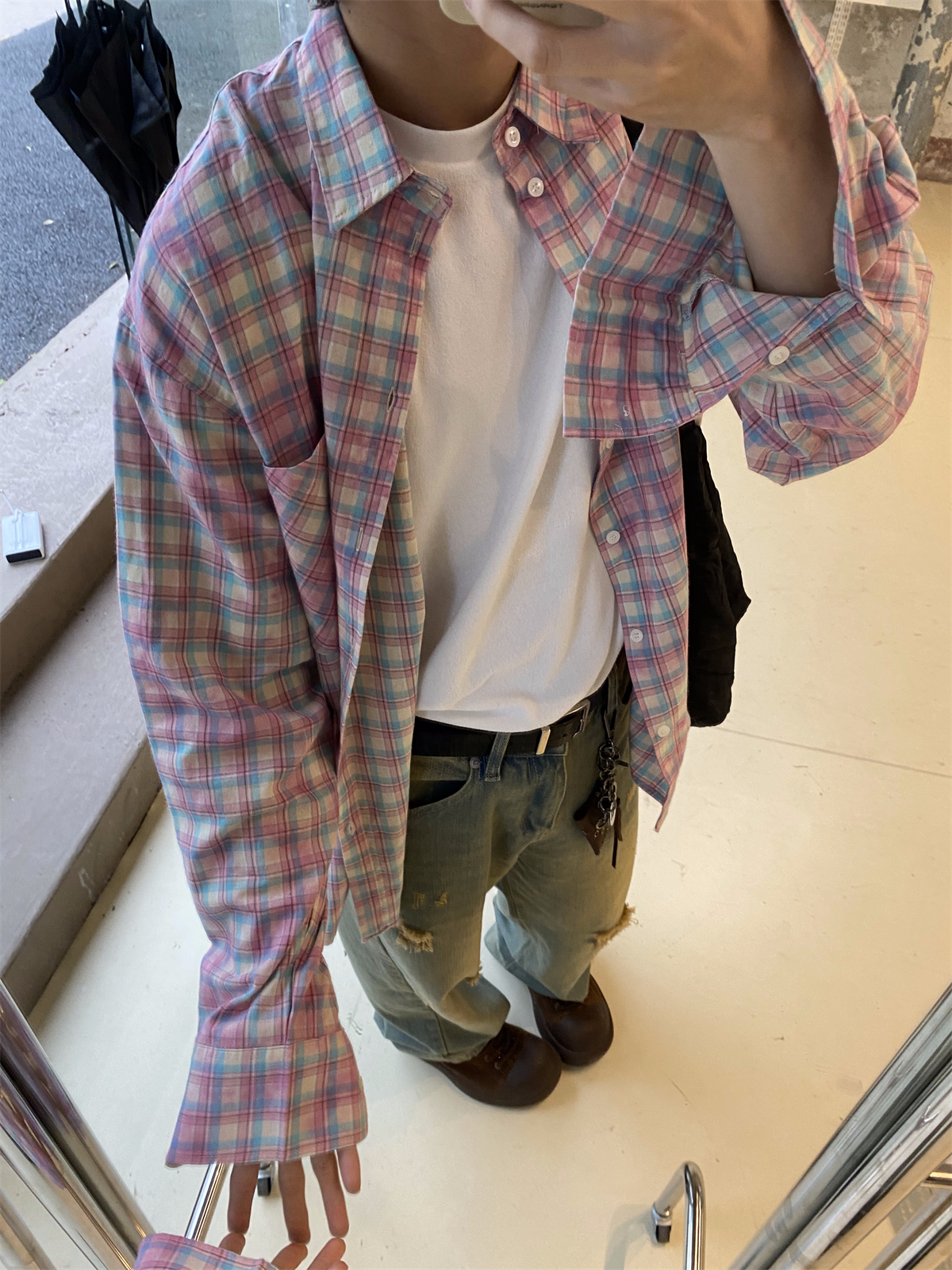 Color-Blocked Patchwork Plaid Long Sleeve Shirt Jacket for Men and Women - Retro Loose Casual Checkered Top for Spring, Summer, Autumn Color-Blocked Patchwork Plaid Long Sleeve Shirt Jacket for Men and Women - Retro Loose Casual Checkered Top for Spring, Summer, Autumn