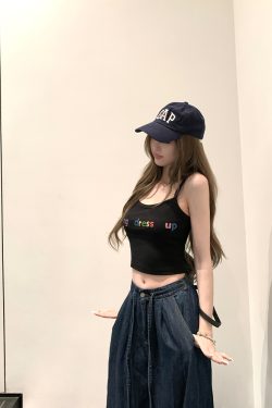 Color-Blocked Printed Sleeveless Crop Top for Women - Fun Summer Casual Style, Pure Desire, Trendy Summer Fashion