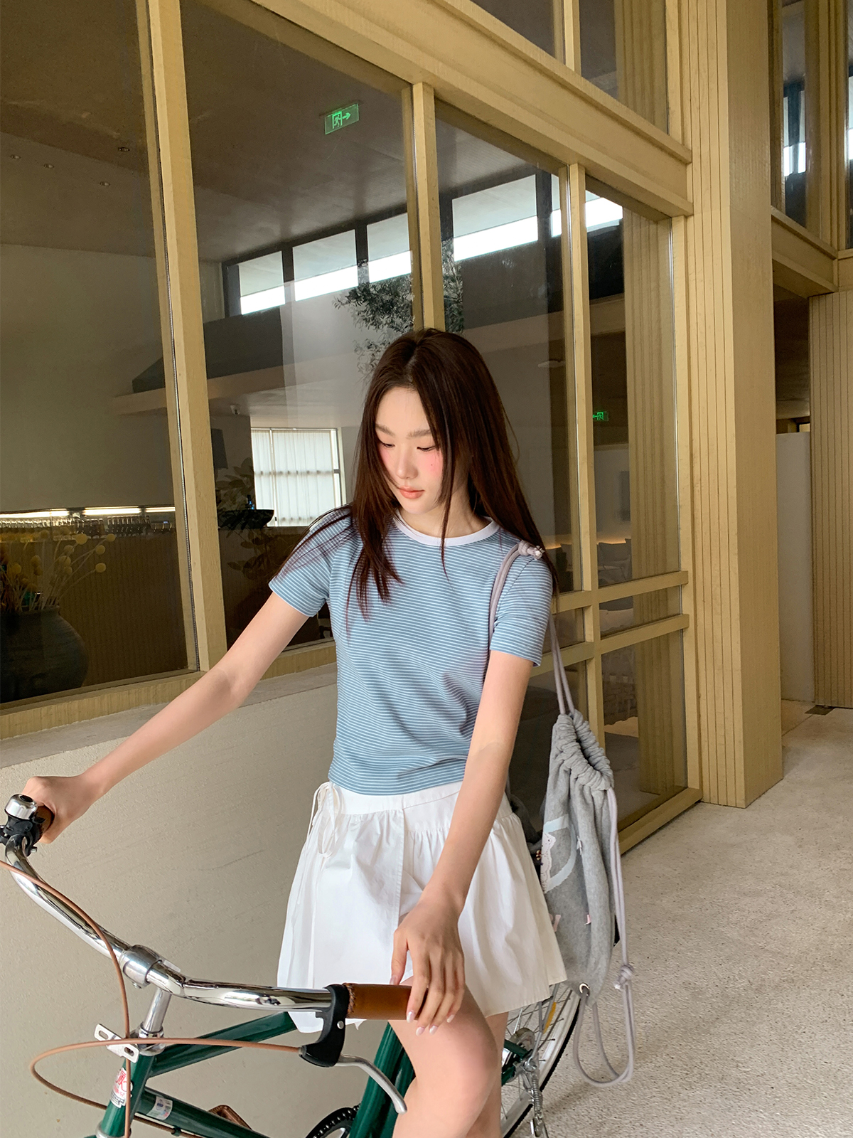 Color-Blocked Round Neck Striped T-Shirt for Women - Summer Casual Short Sleeve Top, Elegant Pure Cotton Blouse, Age-Reducing Style Color-Blocked Round Neck Striped T-Shirt for Women - Summer Casual Short Sleeve Top, Elegant Pure Cotton Blouse, Age-Reducing Style