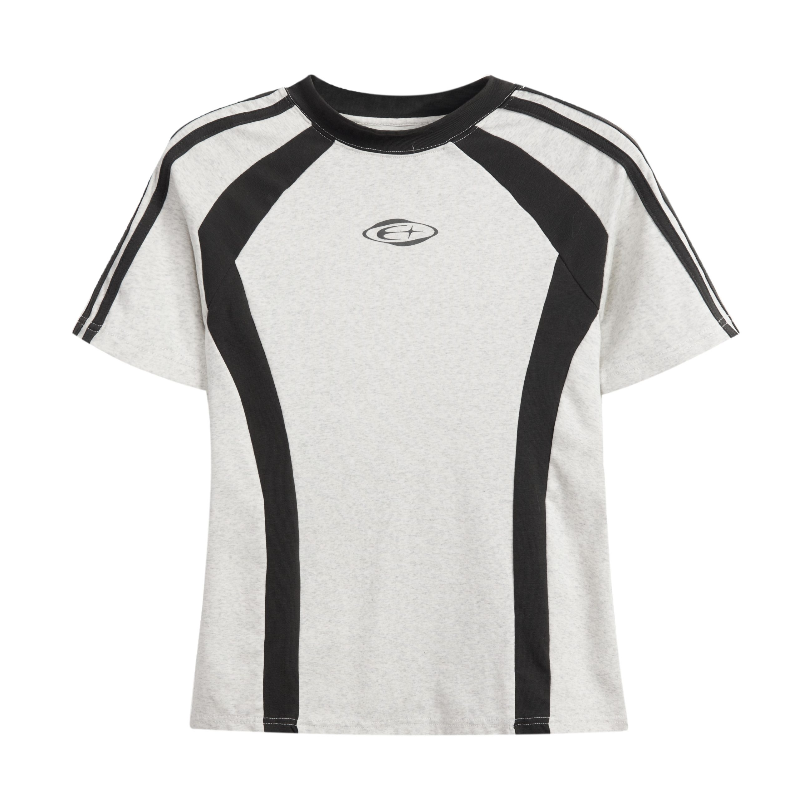 Color-Blocked Short-Sleeve Crop Top for Women - American Retro Slim-Fit Summer T-Shirt Color-Blocked Short-Sleeve Crop Top for Women - American Retro Slim-Fit Summer T-Shirt