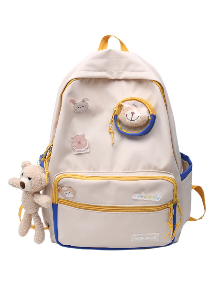 Color-Blocking Cartoon Backpack for School - Large Capacity Waterproof Bag for High School Students and Girls Color-Blocking Cartoon Backpack for School - Large Capacity Waterproof Bag for High School Students and Girls