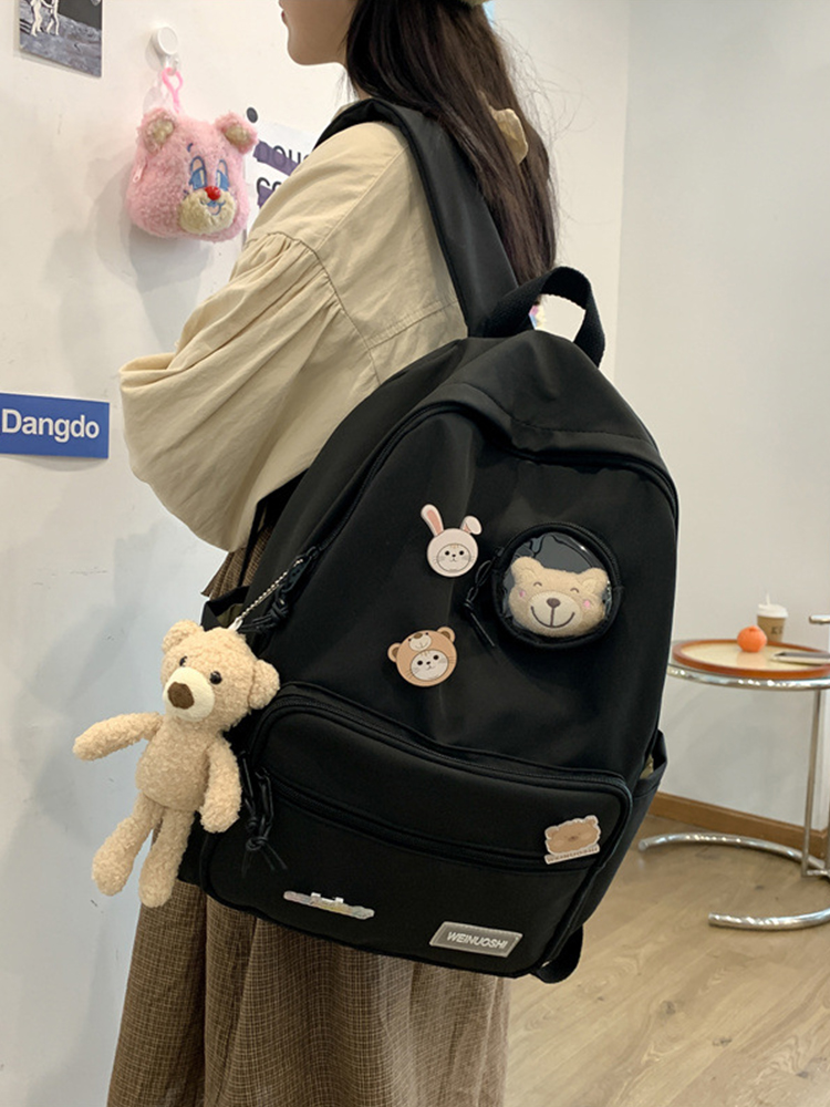 Color-Blocking Cartoon Backpack for School - Large Capacity Waterproof Bag for High School Students and Girls Color-Blocking Cartoon Backpack for School - Large Capacity Waterproof Bag for High School Students and Girls