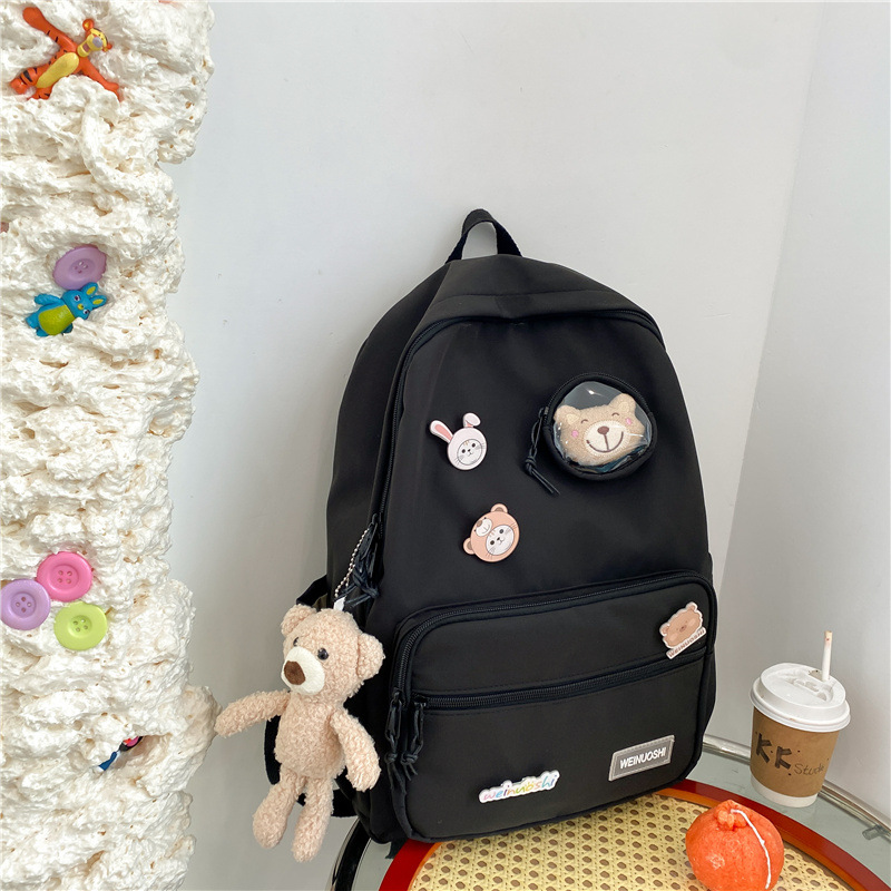 Color-Blocking Cartoon Backpack for School - Large Capacity Waterproof Bag for High School Students and Girls Color-Blocking Cartoon Backpack for School - Large Capacity Waterproof Bag for High School Students and Girls
