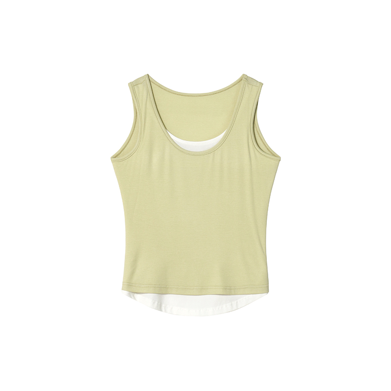 Color-Blocking Faux Two-Piece Vest for Women - Summer Slim Fit Sleeveless Outerwear, Casual Chic Style Color-Blocking Faux Two-Piece Vest for Women - Summer Slim Fit Sleeveless Outerwear, Casual Chic Style