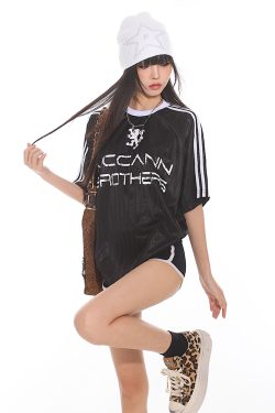 Color-Blocking Loose Fit Short Sleeve Raglan T-Shirt with Three Stripe Design - American Style Summer Top