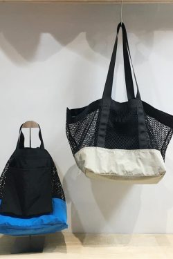 Color-Blocking Net Shoulder Bag - Summer Casual Large Capacity Reversible Shopping Bag for Trendy Niche Style