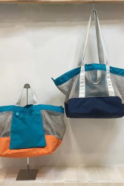 Color-Blocking Net Shoulder Bag - Summer Casual Large Capacity Reversible Shopping Bag for Trendy Niche Style