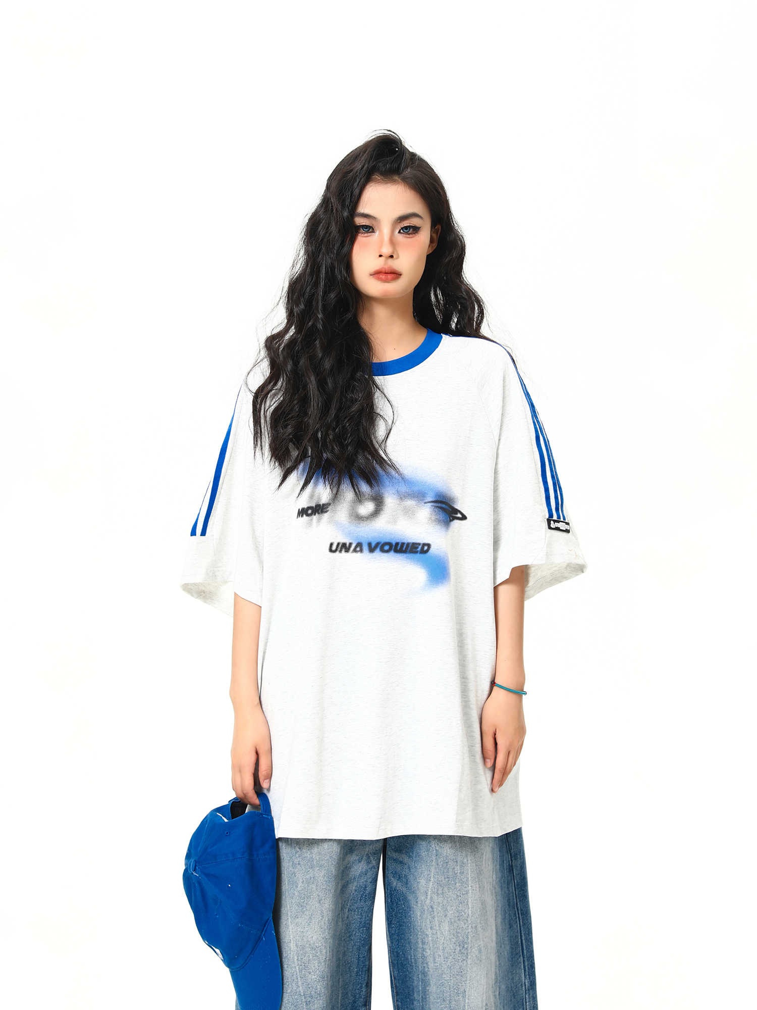 Color-Blocking Short-Sleeve T-Shirt for Women - Retro American Style, Youthful Vitality, Summer Essential Color-Blocking Short-Sleeve T-Shirt for Women - Retro American Style, Youthful Vitality, Summer Essential