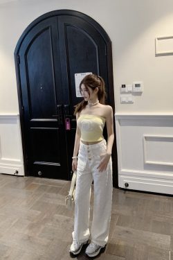 Color-Blocking Strapless Top for Women - Slim Fit, Trendy Summer Fashion, Perfect for Y2K and Casual Outings