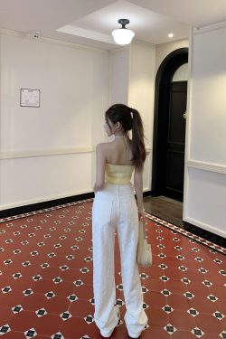 Color-Blocking Strapless Top for Women - Slim Fit, Trendy Summer Fashion, Perfect for Y2K and Casual Outings