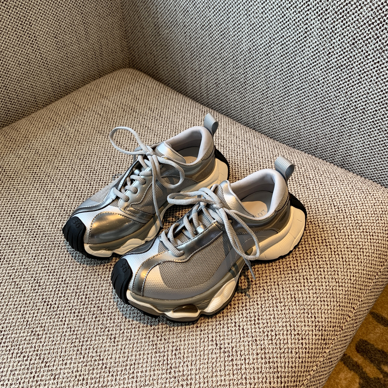 Color-Blocking Thick-Soled Dad Shoes for Women, Trendy 2025 Lace-Up Mesh Casual Sneakers, Versatile Y2K Style Sports Footwear Color-Blocking Thick-Soled Dad Shoes for Women, Trendy 2025 Lace-Up Mesh Casual Sneakers, Versatile Y2K Style Sports Footwear