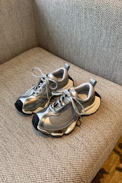 Color-Blocking Thick-Soled Dad Shoes for Women, Trendy 2025 Lace-Up Mesh Casual Sneakers, Versatile Y2K Style Sports Footwear