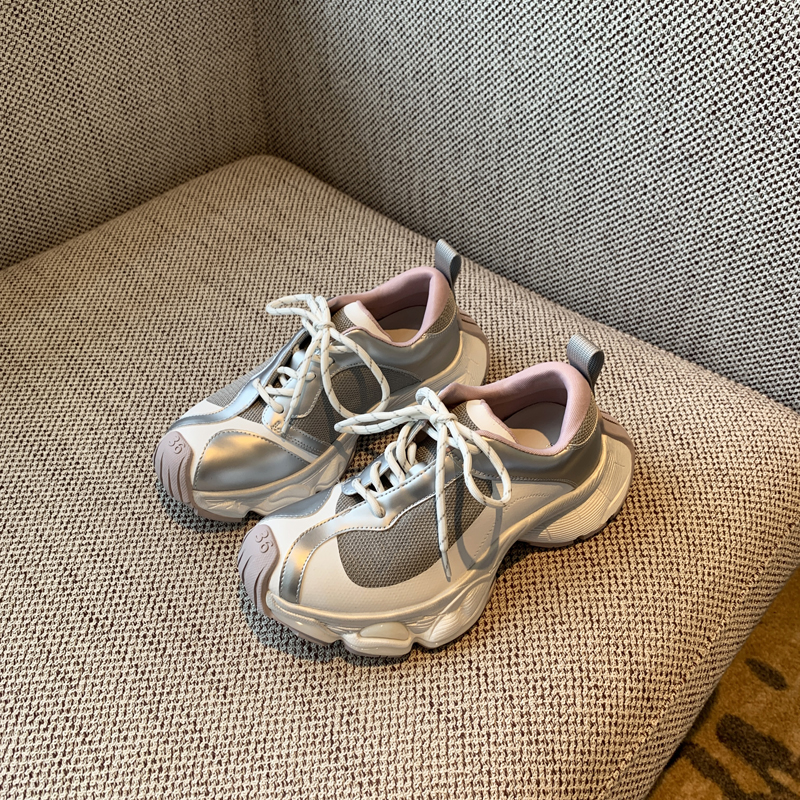 Color-Blocking Thick-Soled Dad Shoes for Women, Trendy 2025 Lace-Up Mesh Casual Sneakers, Versatile Y2K Style Sports Footwear Color-Blocking Thick-Soled Dad Shoes for Women, Trendy 2025 Lace-Up Mesh Casual Sneakers, Versatile Y2K Style Sports Footwear