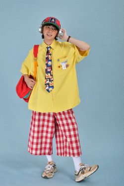 Colorful Candy Color Short Sleeve Shirt for Couples - Versatile Loose Fit Half Sleeve Top - Trendy Multi-Dopamine Style