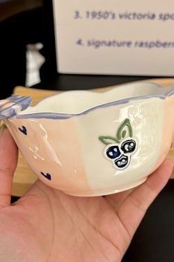 Colorful Ceramic Rice Bowl - High-Temperature Underglaze, Aesthetic Fruit Bowl, Elegant Tableware for Individual Use