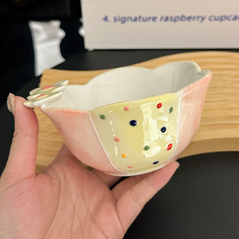 Colorful Ceramic Rice Bowl - High-Temperature Underglaze, Aesthetic Fruit Bowl, Elegant Tableware for Individual Use Colorful Ceramic Rice Bowl - High-Temperature Underglaze, Aesthetic Fruit Bowl, Elegant Tableware for Individual Use