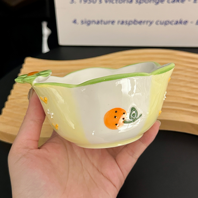 Colorful Ceramic Rice Bowl - High-Temperature Underglaze, Aesthetic Fruit Bowl, Elegant Tableware for Individual Use Colorful Ceramic Rice Bowl - High-Temperature Underglaze, Aesthetic Fruit Bowl, Elegant Tableware for Individual Use