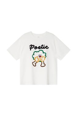 Colorful Embroidered Dog T-Shirt for Women - Summer Loose Fit Pure Cotton Short Sleeve Top, Cute and Fun Pet Lover Style