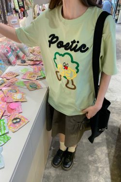 Colorful Embroidered Dog T-Shirt for Women - Summer Loose Fit Pure Cotton Short Sleeve Top, Cute and Fun Pet Lover Style