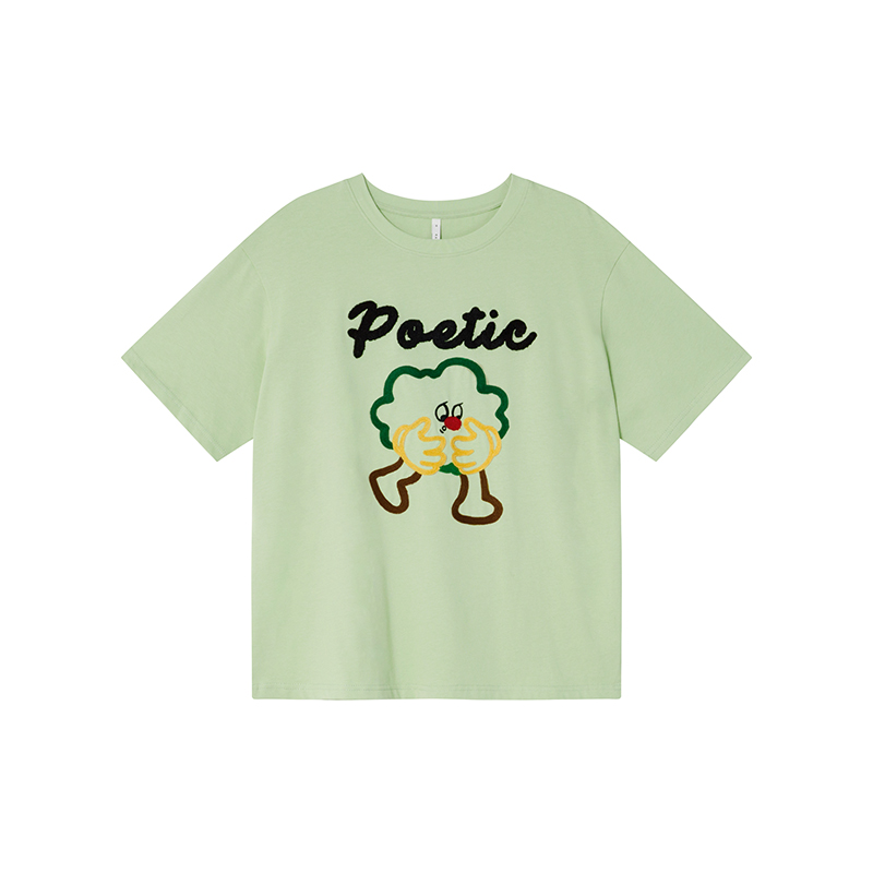 Colorful Embroidered Dog T-Shirt for Women - Summer Loose Fit Pure Cotton Short Sleeve Top, Cute and Fun Pet Lover Style Colorful Embroidered Dog T-Shirt for Women - Summer Loose Fit Pure Cotton Short Sleeve Top, Cute and Fun Pet Lover Style